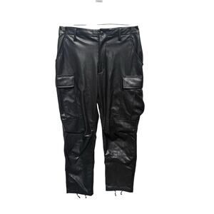 rag & bone sands faux leather cargo pants women's size 2 black